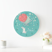 Grande Horloge Ronde Nursery Lapin Fantaisiste (Maison)