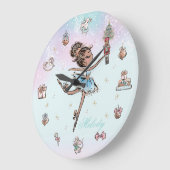 Grande Horloge Ronde Nutcracker Dark Skin Danse Ballet Noël (Angle)