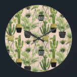 Grande Horloge Ronde Oasis intérieure | Motif de ligne Plante<br><div class="desc">Profitez de cette nouvelle collection de plantes maison créatifs sur un produit ou une pièce d'art murale pour améliorer et ajouter au monde autour de vous. Artiste : Grace Popp</div>