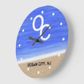 Grande Horloge Ronde Ocean City NJ Beach Wall Clock (Angle)