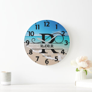Grande Horloge Ronde Océan paisible R Monogramme avant