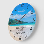 Grande Horloge Ronde Océan tropical Vue plage Vagues de vie (Angle)