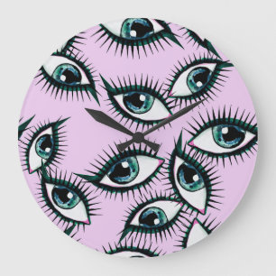 Grande Horloge Ronde Oeil de montagne conception Abstraite
