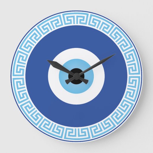 Grande Horloge Ronde Oeil mal grec dans la clé grecque (Recto)