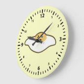 Grande Horloge Ronde OEuf frit Kawaii (Angle)