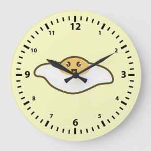 Grande Horloge Ronde OEuf frit Kawaii