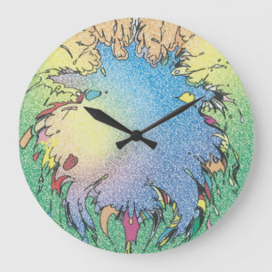 Grande Horloge Ronde Œuvre d'art de galaxie colorée