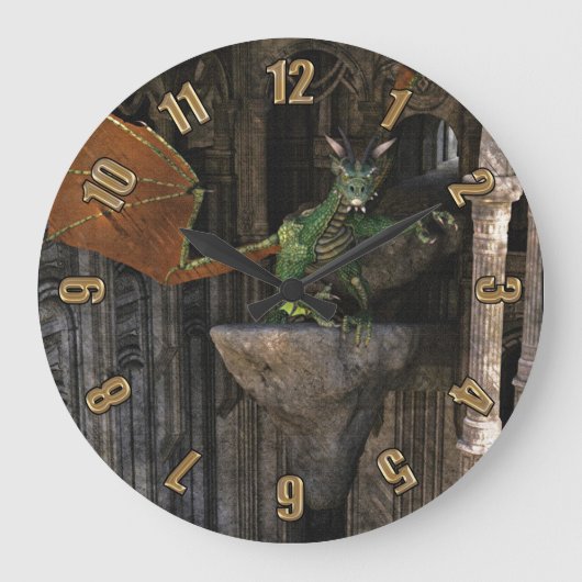 Grande Horloge Ronde Oeuvre d'Imaginaire Dragon & Castle (Recto)