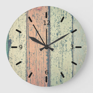 Grande Horloge Ronde OEuvre murale en plastique rustique