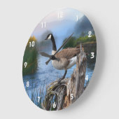 GRANDE HORLOGE RONDE OIE DU CANADA SUR LE SHASTA 2 (Angle)