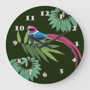 Grande Horloge Ronde Oiseau