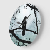 Grande Horloge Ronde oiseau 77 Corbeau (Angle)