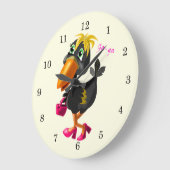 Grande Horloge Ronde Oiseau de mode (Angle)