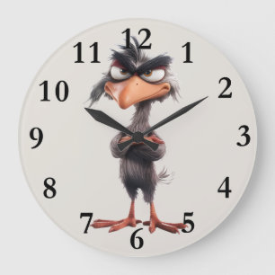 Grande Horloge Ronde Oiseau fantaisiste drôle
