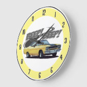 Grande Horloge Ronde Oiseau jaune (Angle)