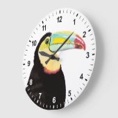 Grande Horloge Ronde Oiseau tropical Toucan (Angle)