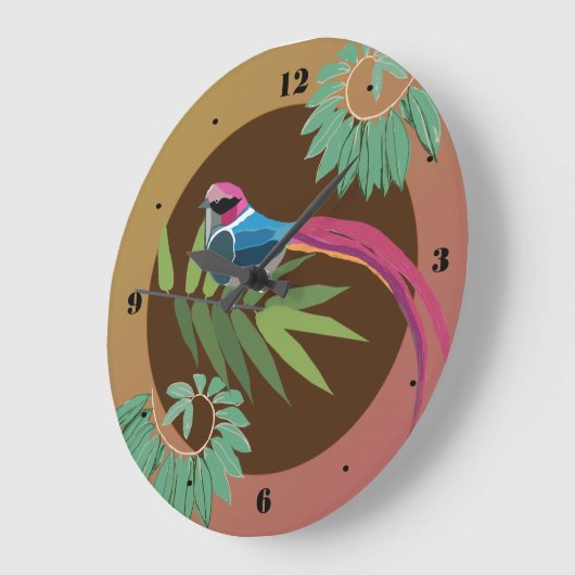 Grande Horloge Ronde Oiseaux (Angle)