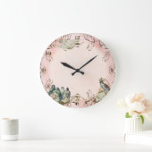 Grande Horloge Ronde Oiseaux boisés enchantés Dove Swirl Personnalisé (Maison)