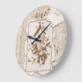 Grande Horloge Ronde Oiseaux Et Maison Shabby Chic (Angle)