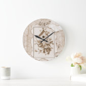 Grande Horloge Ronde Oiseaux Et Maison Shabby Chic (Maison)
