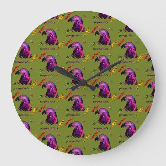 Grande Horloge Ronde oiseaux pompons (Recto)