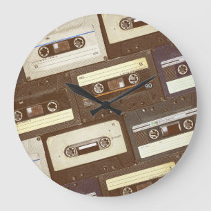 Grande Horloge Ronde Oiseaux tropicaux : Toucans et perroquets Vintages