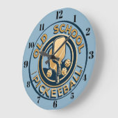 Grande Horloge Ronde Old School Pickleball Wall clock (Angle)