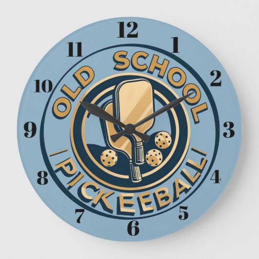 Grande Horloge Ronde Old School Pickleball Wall clock (Recto)
