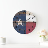 Grande Horloge Ronde Old Wooden Texas (Maison)