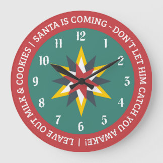 Grande Horloge Ronde Old World Christmas Clock with Santa Indicator