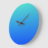 Grande Horloge Ronde Ombre bleu turquoise (Angle)