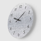 Grande Horloge Ronde Ombre d'argent glacé (Angle)