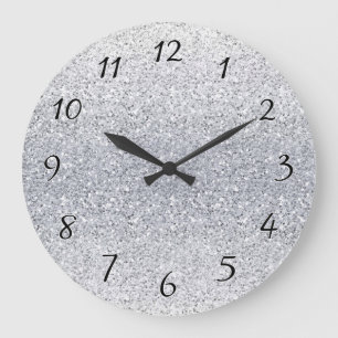 Grande Horloge Ronde Ombre d'argent glacé