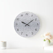 Grande Horloge Ronde Ombre d'argent glacé (Maison)