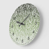 Grande Horloge Ronde Ombre d'impression Wild Green Zebra (Angle)