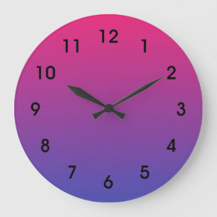 Grande Horloge Ronde Ombre Rose et Violet