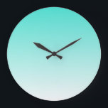 Grande Horloge Ronde Ombre Turquoise<br><div class="desc">Arrière - plan simple,  blanche et turquoise. Vous pouvez changer la couleur arrière - plan pour changer les couleurs ombres.</div>