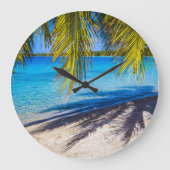 Grande Horloge Ronde Ombres sur la plage (Recto)