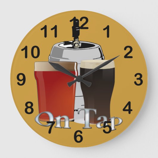 Grande Horloge Ronde On Tap - Beer / Keg Round Wall Clock (Recto)