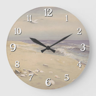 Grande Horloge Ronde On the Beach (1879) - Art côtier Vintage