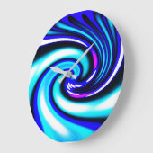 Grande Horloge Ronde Onde bleue (Angle)