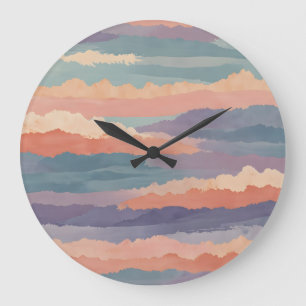 Grande Horloge Ronde Ondes Horizon Doux