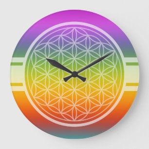 Grande Horloge Ronde ONLY COLOR gradients multi color - Flower of life