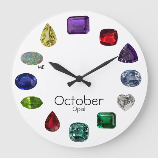 Grande Horloge Ronde Opal, octobre Birthstone (Recto)