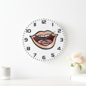 Grande Horloge Ronde Open Mouth Lips Teeth Tongue (Maison)