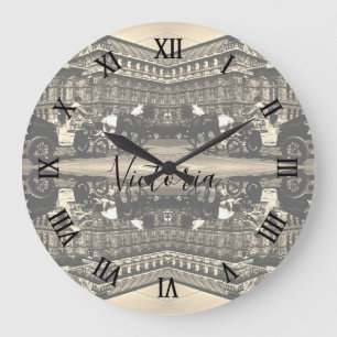 Grande Horloge Ronde Opéra vintage Autriche Vienne Fiaker Staatsoper