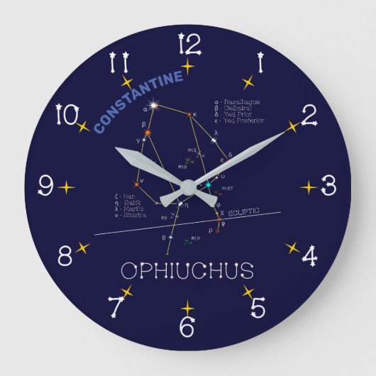 Grande Horloge Ronde Ophiuchus de constellation zodiaque (Recto)