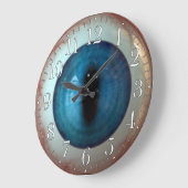 Grande Horloge Ronde Opthalmologiste Eye Doctor Weird Fun Blue Eye Cloc (Angle)