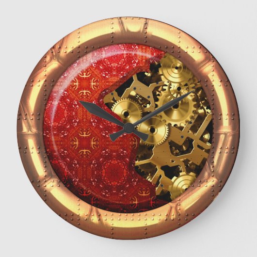 Grande Horloge Ronde Options d'horloge murale de Steampunk 12A (Recto)