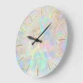 Grande Horloge Ronde Optique de feuille FAUX (Angle)